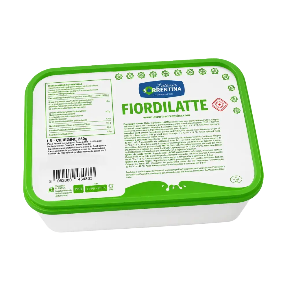 Ciliegine de Fior di Latte de Latteria Sorrentina, pequeñas bolas de mozzarella italiana de 20 g en envases de 250 g.