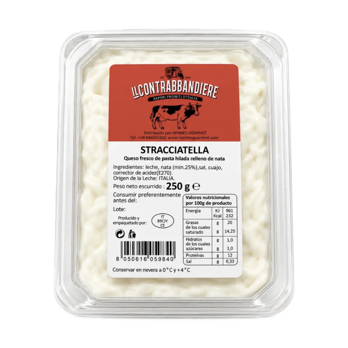 Stracciatella Il Contrabbandiere en tarrina de 250 g