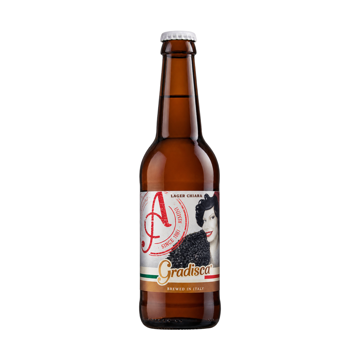 Cerveza rubia Gradisca Amarcord en botella de 33 cl.