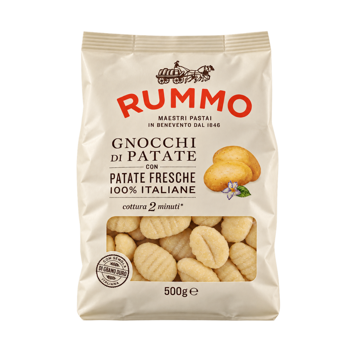 Gnocchi de patata Rummo en paquete de 500 g.