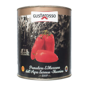 Tomate San Marzano DOP Gustarosso, conserva italiana de tomates pelados en lata de 400 g.