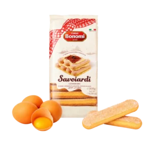 Bizcochos Savoiardi clásicos de Forno Bonomi en paquete de 400 g, especialidad italiana para tiramisú.