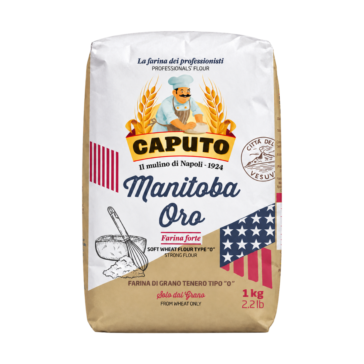 Harina Manitoba Oro Caputo en paquete de 1 kg.