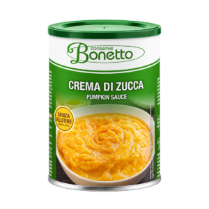 Crema de calabaza Bonetto en lata de 400 g netos.