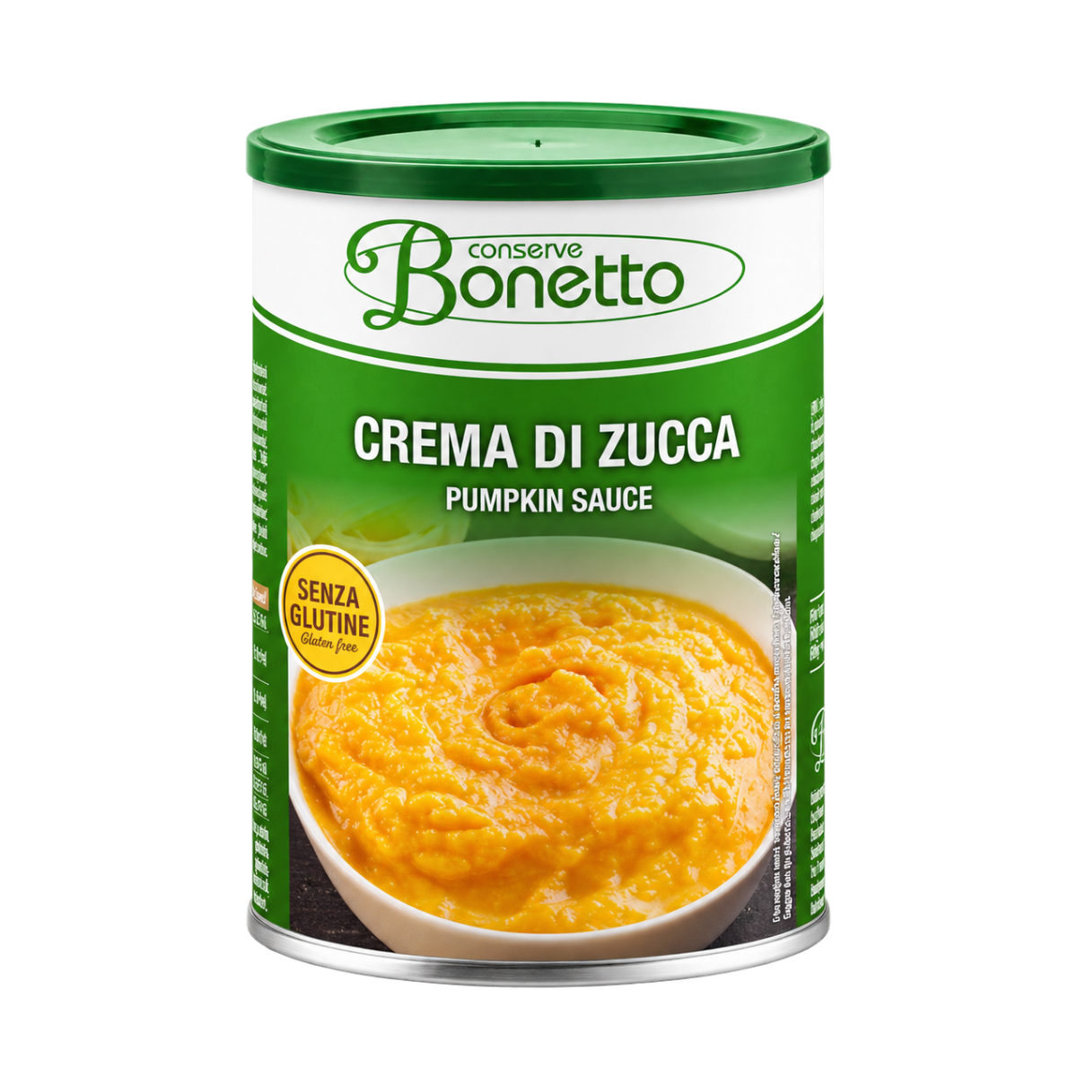 Crema de calabaza Bonetto en lata de 400 g netos.
