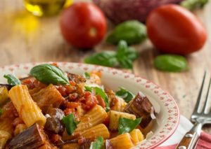 pasta con berenjenas
